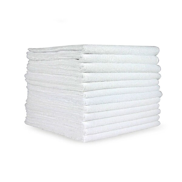 Monarch Brands Microfiber Cleaning Cloths - 12in x 12in0, White, 240PK M915112W-CS - main